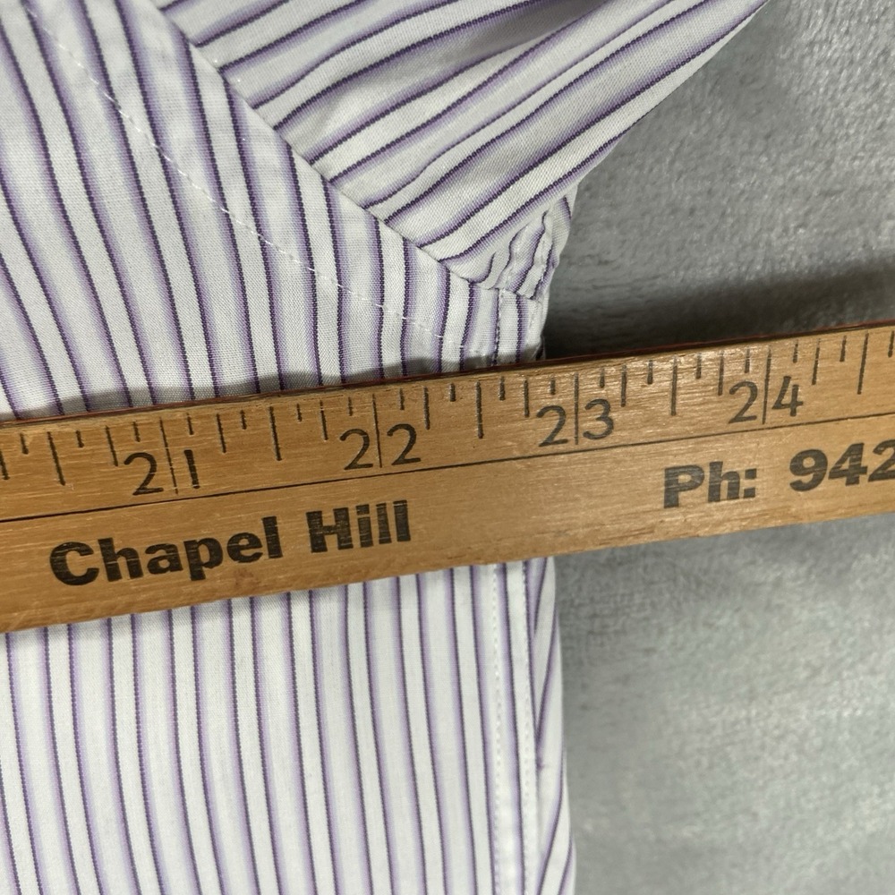 Canali Dress Shirt men's 15.75 40 Button Up Striped Cotton Casual Long Sleeve - Picture 10 of 12